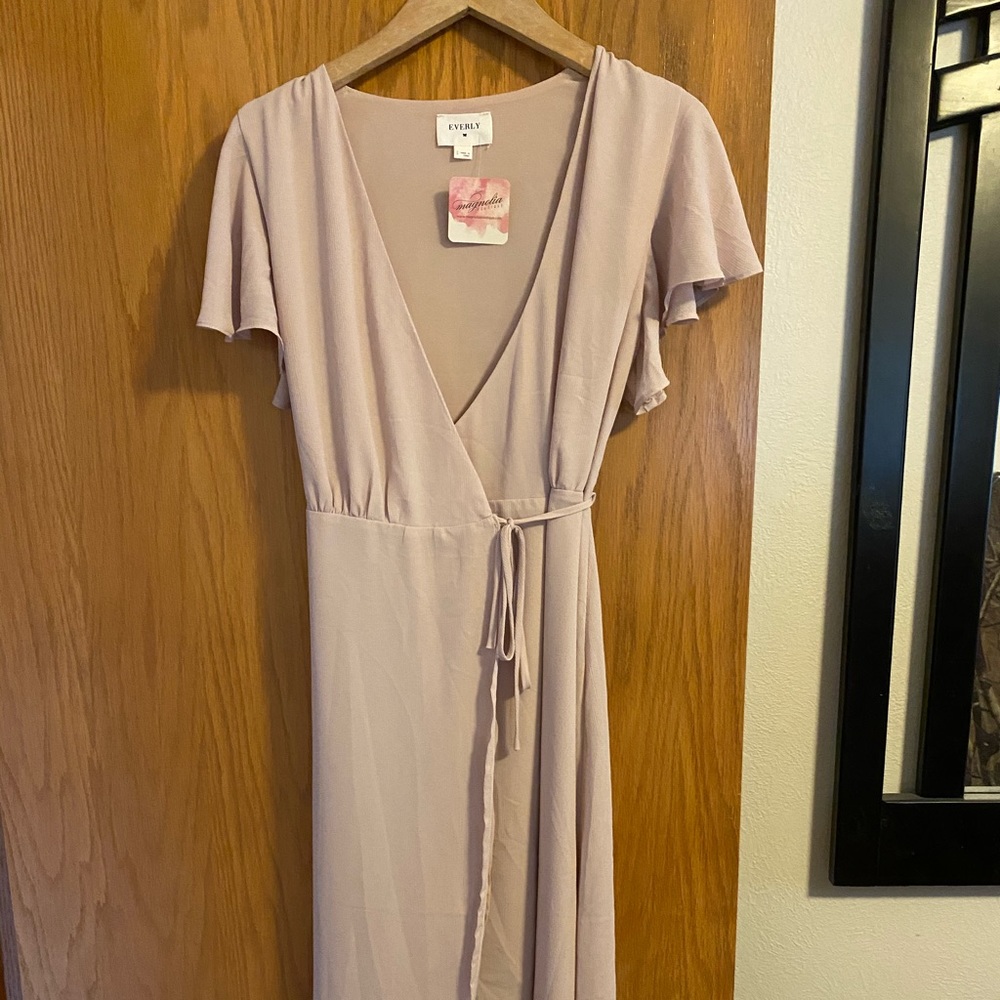 Pink wrap dress